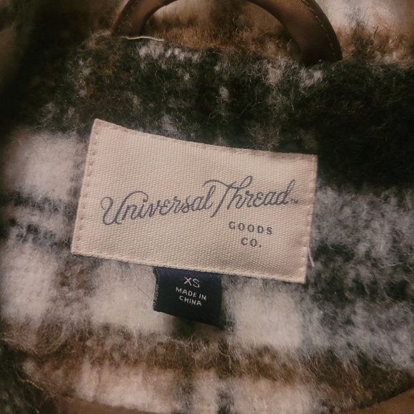 Universal Thread Cream and Black Plaid Wool Blend Shacket XS - Picture 6 of 6